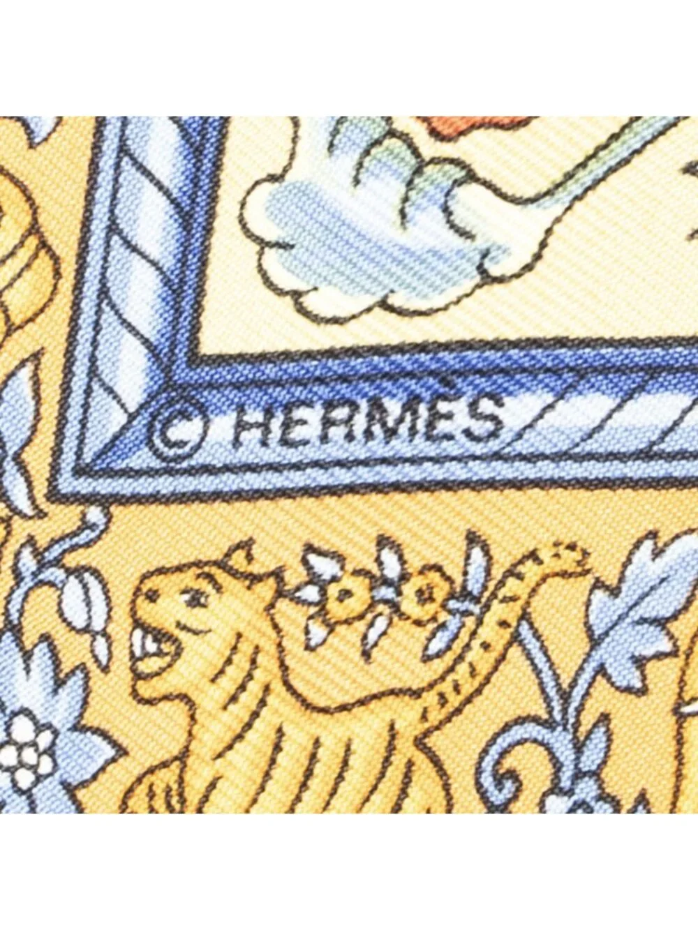 ★SOLD★ Hermes Scarf Orange Green Blue Silk - Picture 4 of 5